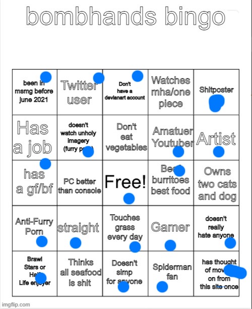 pp lol | image tagged in bombhands bingo | made w/ Imgflip meme maker