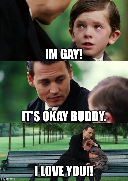 IM GAY! | IM GAY! IT'S OKAY BUDDY. I LOVE YOU!! | image tagged in gay | made w/ Imgflip meme maker
