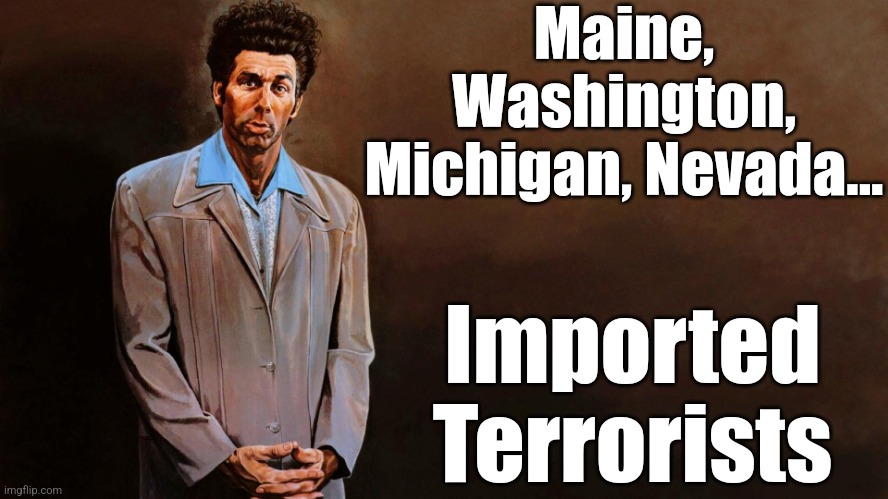A loathsome, offensive brute... | Maine, Washington, Michigan, Nevada... Imported Terrorists | image tagged in a loathsome offensive brute | made w/ Imgflip meme maker