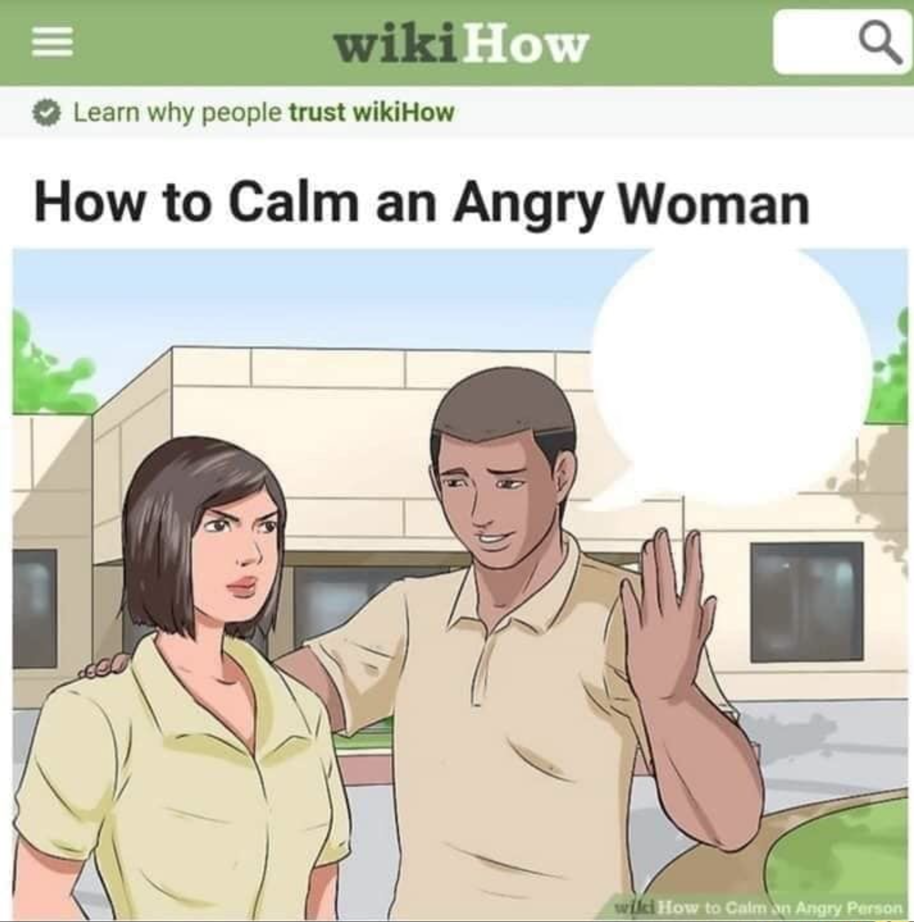 How to calm an angry woman Blank Meme Template