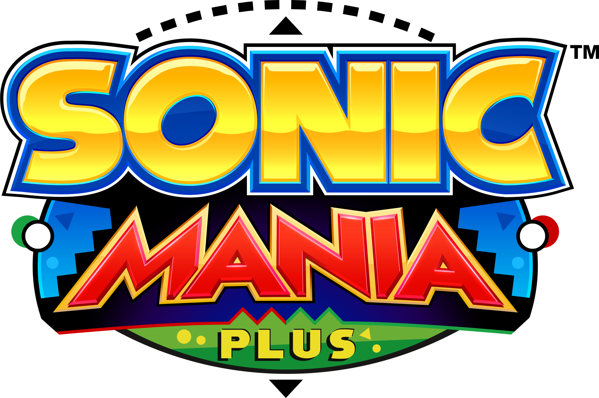 High Quality Sonic Mania Plus title & Logo Blank Meme Template