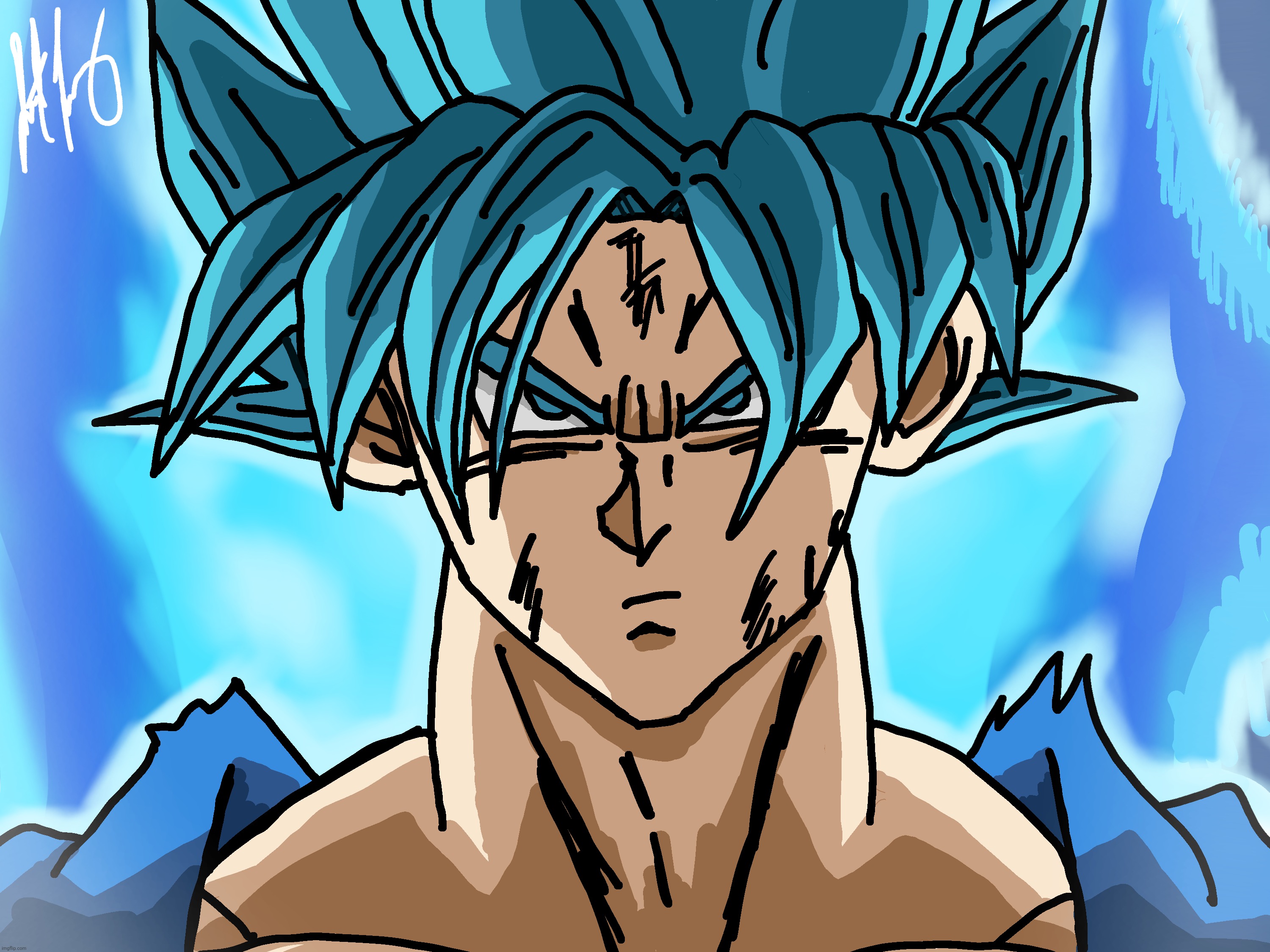 SSB Goku | image tagged in dragon ball z,drawings,goku,dragon ball super | made w/ Imgflip meme maker