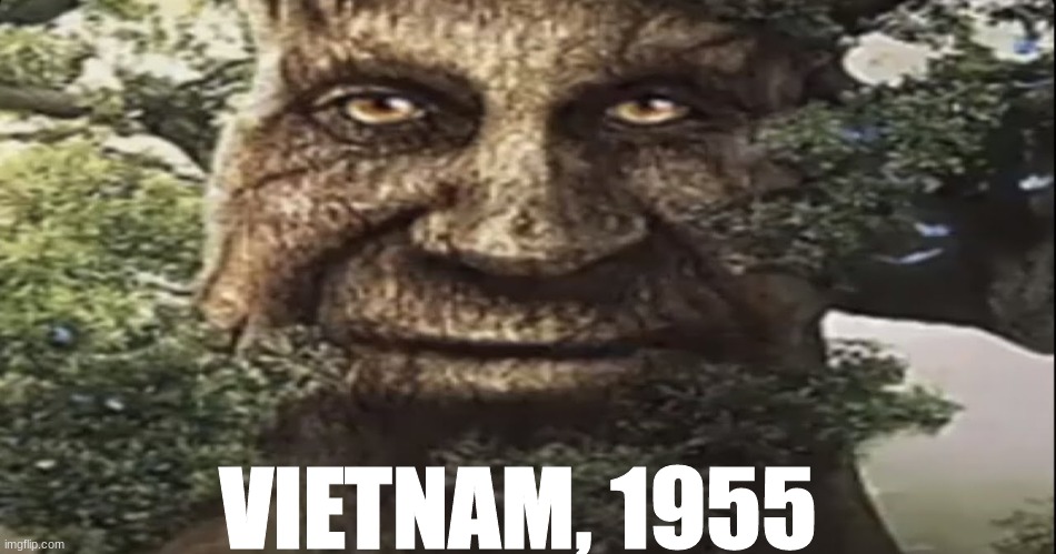 lmao | VIETNAM, 1955 | image tagged in wise mystical tree | made w/ Imgflip meme maker