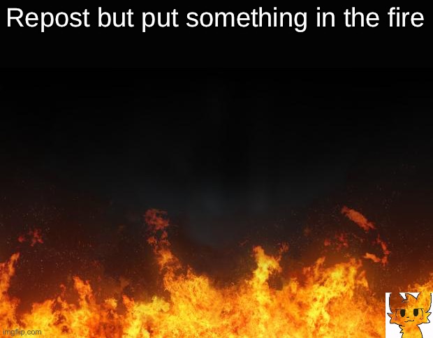 fire | Repost but put something in the fire | image tagged in fire | made w/ Imgflip meme maker