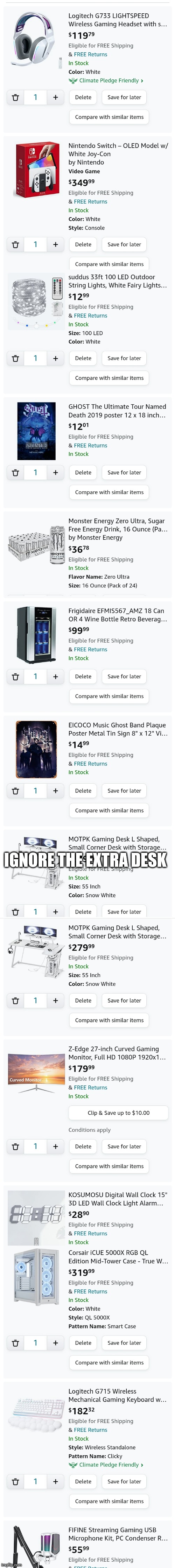 gaming wishlist. | IGNORE THE EXTRA DESK | made w/ Imgflip meme maker