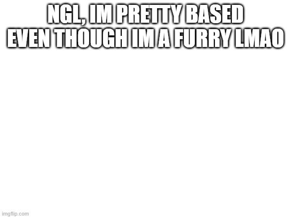 i have done things to make me based | NGL, IM PRETTY BASED EVEN THOUGH IM A FURRY LMAO | made w/ Imgflip meme maker