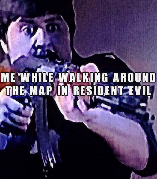 Resident-Aiming-Down-Sights Evil | image tagged in resident evil | made w/ Imgflip meme maker