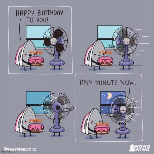 image tagged in iron,fan,birthday,candles | made w/ Imgflip meme maker