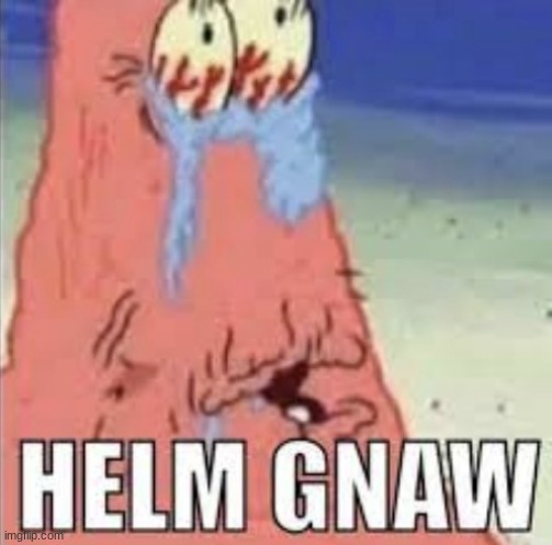 Helm Gnaw | image tagged in helm gnaw | made w/ Imgflip meme maker