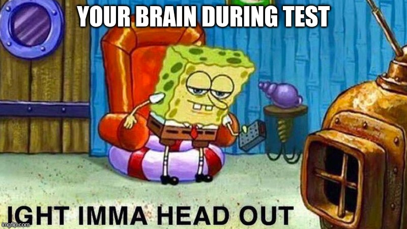 Aight ima head out | YOUR BRAIN DURING TEST | image tagged in aight ima head out | made w/ Imgflip meme maker