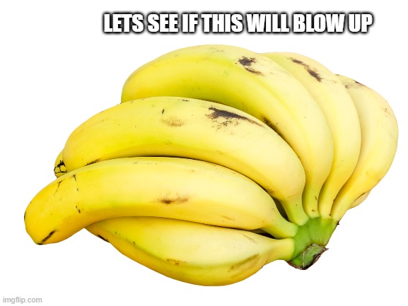 Lets see | LETS SEE IF THIS WILL BLOW UP | image tagged in banana | made w/ Imgflip meme maker