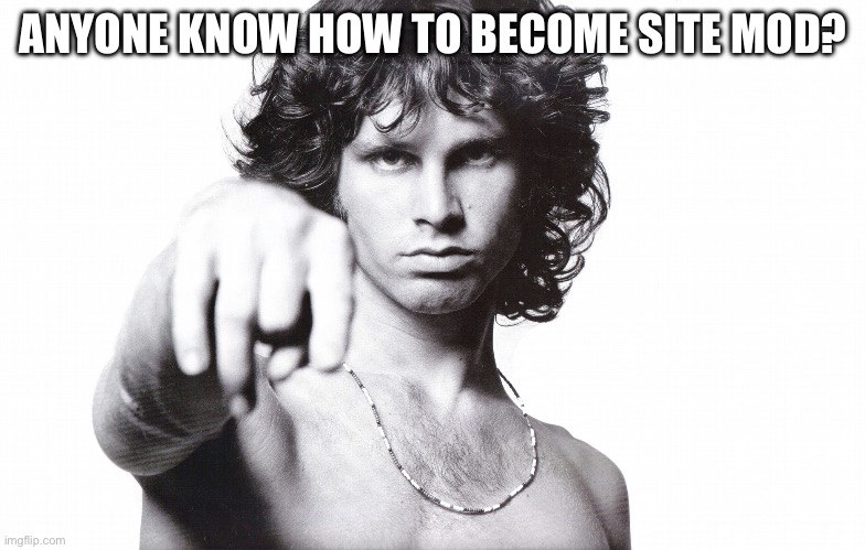 Just wondering because no one enforces the age rule so i might as well | ANYONE KNOW HOW TO BECOME SITE MOD? | image tagged in this is the end jim morrison | made w/ Imgflip meme maker