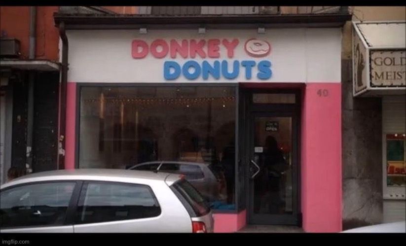 Donkey Donuts | image tagged in ripoff,dunkin donuts,donuts,memes,funny,off brand | made w/ Imgflip meme maker