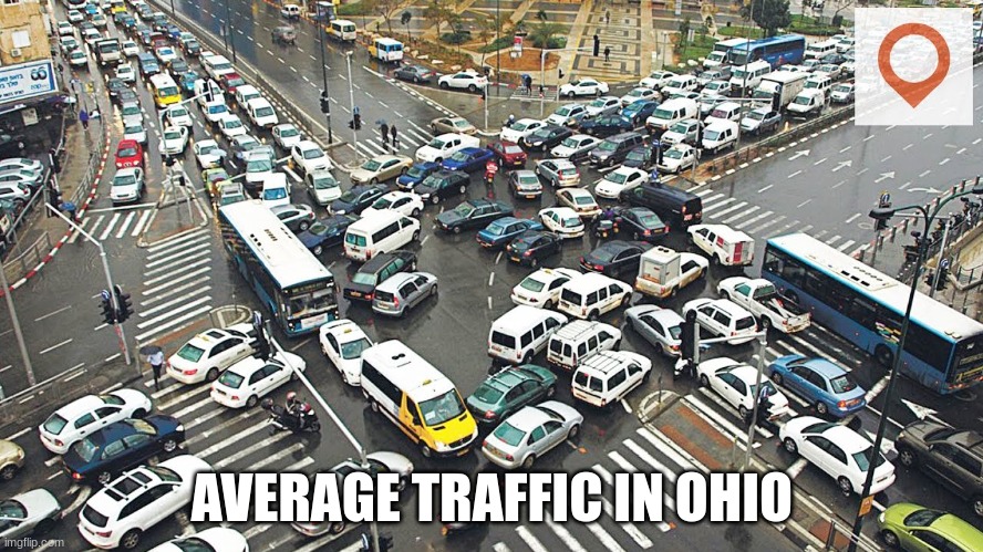 Ohio traffic | AVERAGE TRAFFIC IN OHIO | image tagged in lebron | made w/ Imgflip meme maker