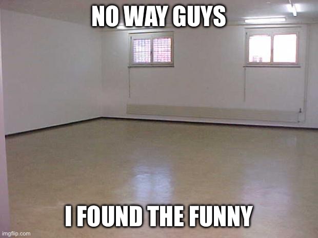 Empty Room | NO WAY GUYS I FOUND THE FUNNY | image tagged in empty room | made w/ Imgflip meme maker
