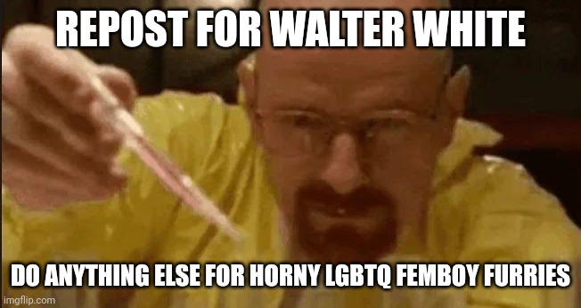 carefully crafting | REPOST FOR WALTER WHITE; DO ANYTHING ELSE FOR HORNY LGBTQ FEMBOY FURRIES | image tagged in carefully crafting | made w/ Imgflip meme maker