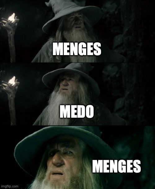 Confused Gandalf Meme | MENGES; MEDO; MENGES | image tagged in memes,confused gandalf | made w/ Imgflip meme maker