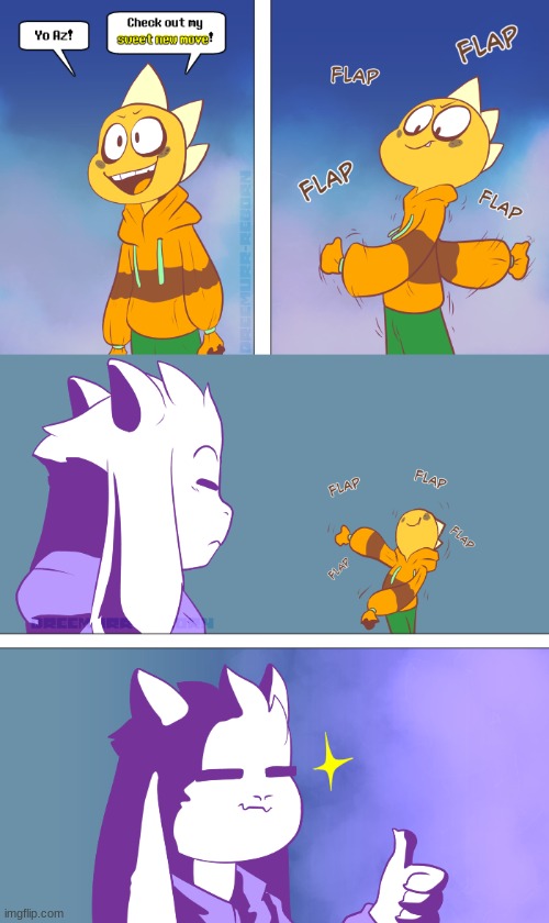 Asriel and Monster Kid | image tagged in asriel dreemurr,monster kid,comic,funny | made w/ Imgflip meme maker