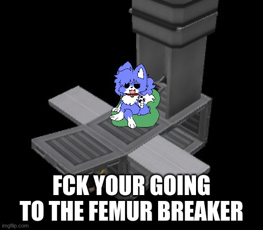 Femur Breaker | FCK YOUR GOING TO THE FEMUR BREAKER | image tagged in femur breaker | made w/ Imgflip meme maker