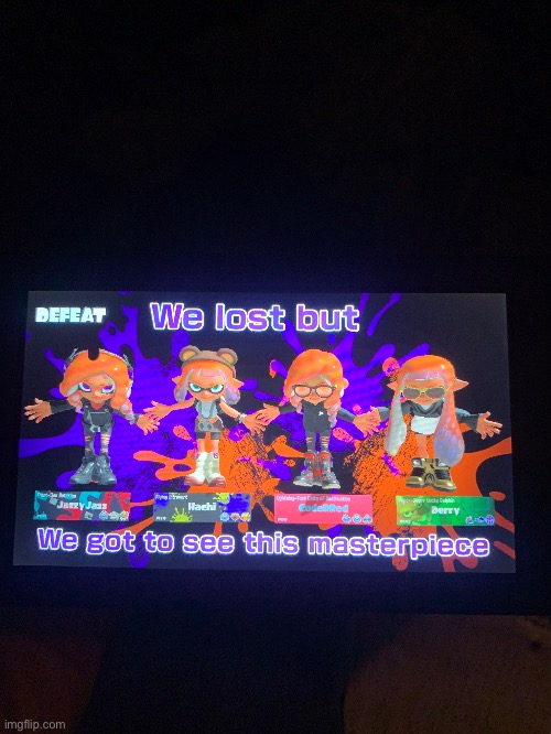 From my switch | image tagged in splatoon | made w/ Imgflip meme maker