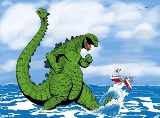 This isn't how I remember the Hanna-Barbera Godzilla series... | image tagged in godzilla | made w/ Imgflip meme maker
