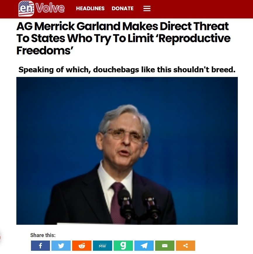 Speaking of which, douchebags like this really shouldn't breed. | image tagged in douchebag,merrick garland,states rights,woke,full retard,never go full retard | made w/ Imgflip meme maker