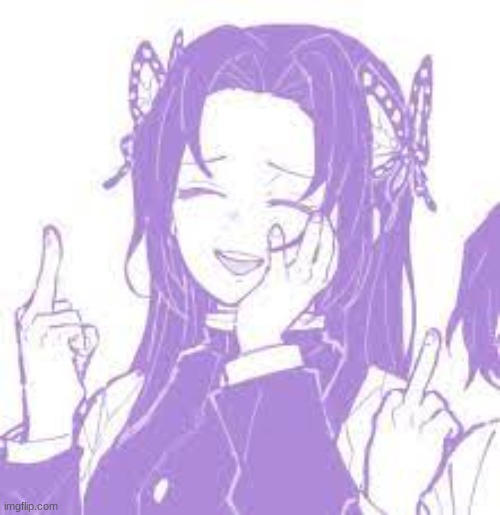 Middle Finger Kanae Kochou | image tagged in middle finger kanae kochou | made w/ Imgflip meme maker