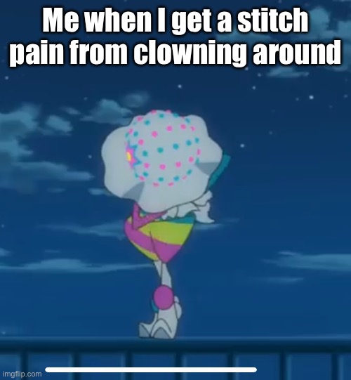 A | Me when I get a stitch pain from clowning around | image tagged in clown bow | made w/ Imgflip meme maker
