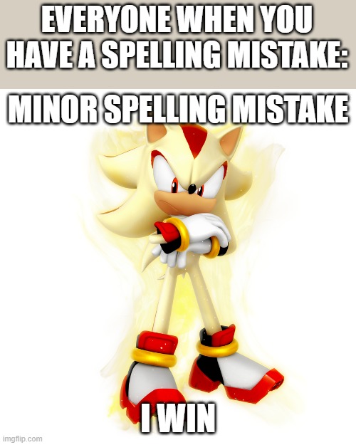 Minor Spelling Mistake HD | EVERYONE WHEN YOU HAVE A SPELLING MISTAKE: | image tagged in minor spelling mistake hd | made w/ Imgflip meme maker