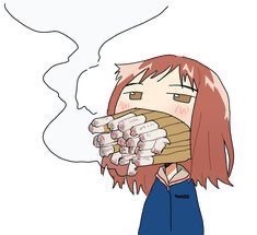 Guh | image tagged in haruko smoke | made w/ Imgflip meme maker