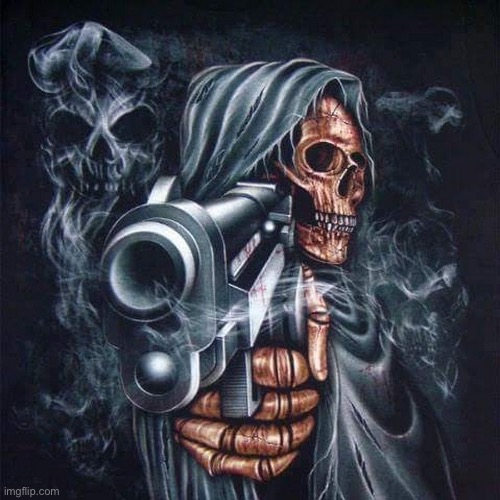 Skeleton Gun | image tagged in skeleton gun | made w/ Imgflip meme maker
