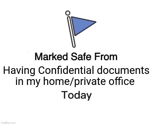 Safe from Confidential documents | Having Confidential documents in my home/private office | image tagged in memes,marked safe from | made w/ Imgflip meme maker