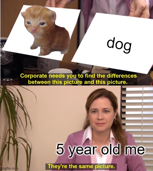 They're The Same Picture | dog; 5 year old me | image tagged in memes,they're the same picture | made w/ Imgflip meme maker