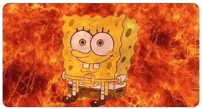 spongebob fire Blank Meme Template