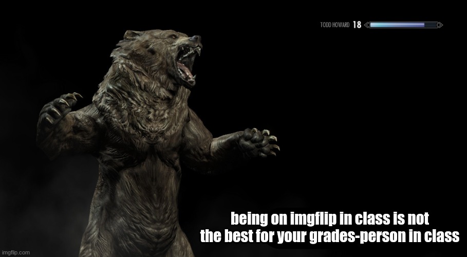 the loading screen does not lie | being on imgflip in class is not the best for your grades-person in class | image tagged in skyrim loading screen tip | made w/ Imgflip meme maker
