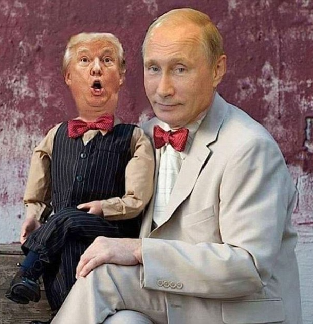 Vladimir Putin puppet lapdog lapchild Donald Trump Blank Meme Template