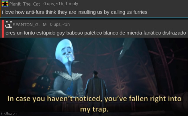 @furries | image tagged in megamind trap template | made w/ Imgflip meme maker