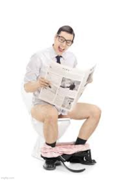 guy pooping newspaper | image tagged in guy pooping newspaper | made w/ Imgflip meme maker