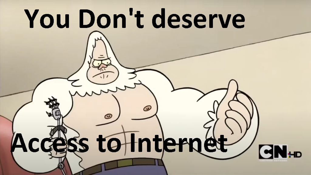 High Quality Don't deserve access to internet Blank Meme Template