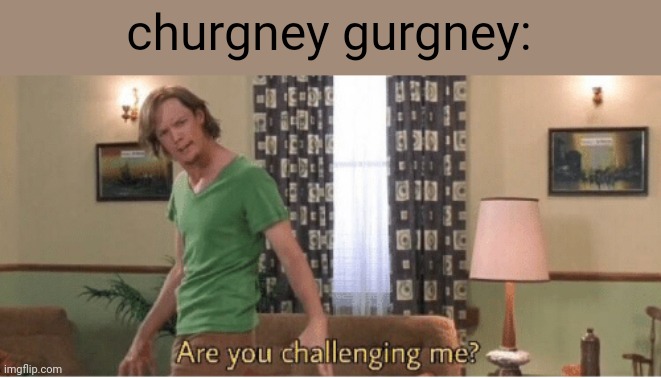 are you challenging me | churgney gurgney: | image tagged in are you challenging me | made w/ Imgflip meme maker