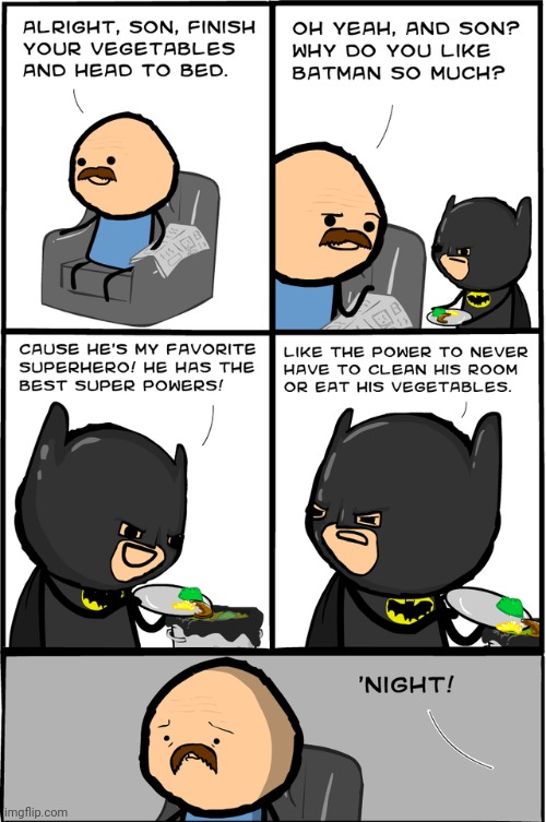 Batman | image tagged in batman,vegetables,cyanide and happiness,comics,comics/cartoons,superhero | made w/ Imgflip meme maker