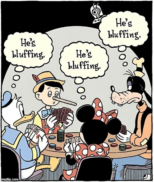 Bluffing | image tagged in comics | made w/ Imgflip meme maker