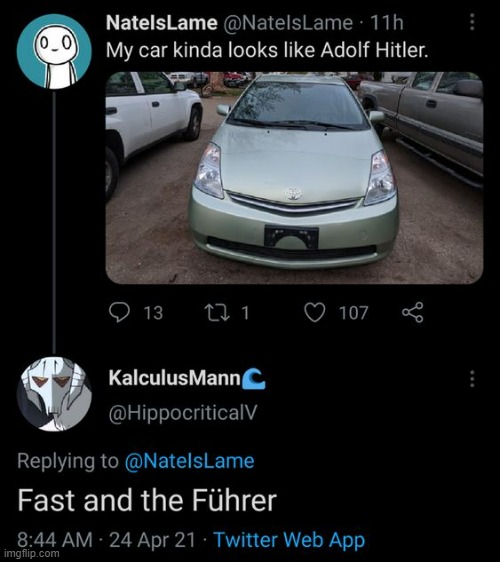 Hitler car | image tagged in cursed comment | made w/ Imgflip meme maker