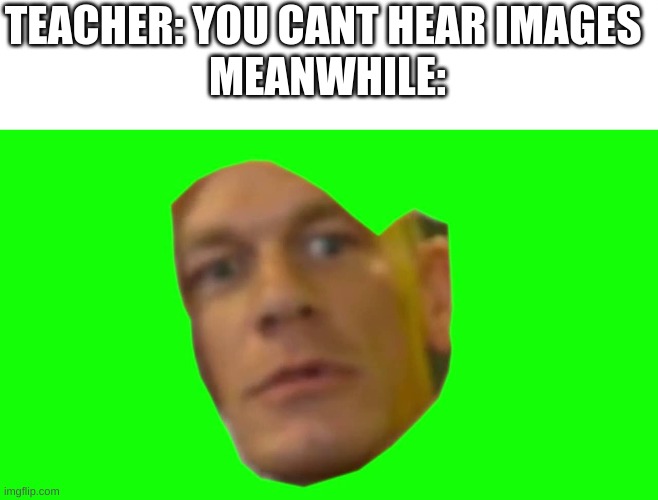Are you sure about that? (Cena) | TEACHER: YOU CANT HEAR IMAGES 

MEANWHILE: | image tagged in are you sure about that cena | made w/ Imgflip meme maker