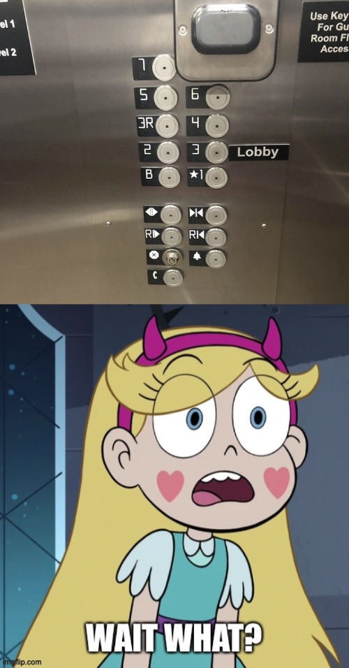 Isn't the 1st floor supposed to be The Lobby? | image tagged in star butterfly wait what,you had one job,star vs the forces of evil,elevator,memes,failure | made w/ Imgflip meme maker