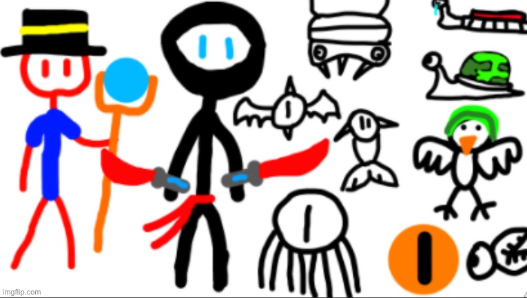 Me and a friend made some stickverse art and added some new species :D | made w/ Imgflip meme maker