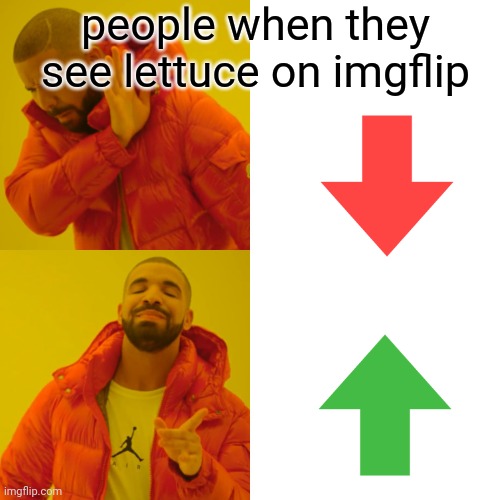 Drake Hotline Bling | people when they see lettuce on imgflip | image tagged in memes,drake hotline bling,lettuce,iceu | made w/ Imgflip meme maker