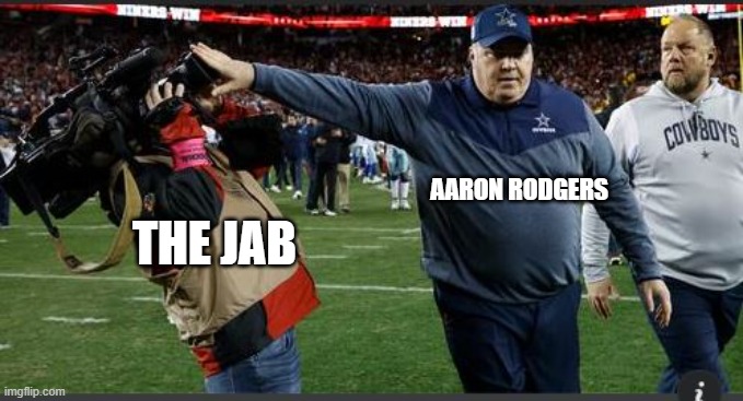 Not doing it | THE JAB; AARON RODGERS | image tagged in aaron rodgers,the jab,packers | made w/ Imgflip meme maker