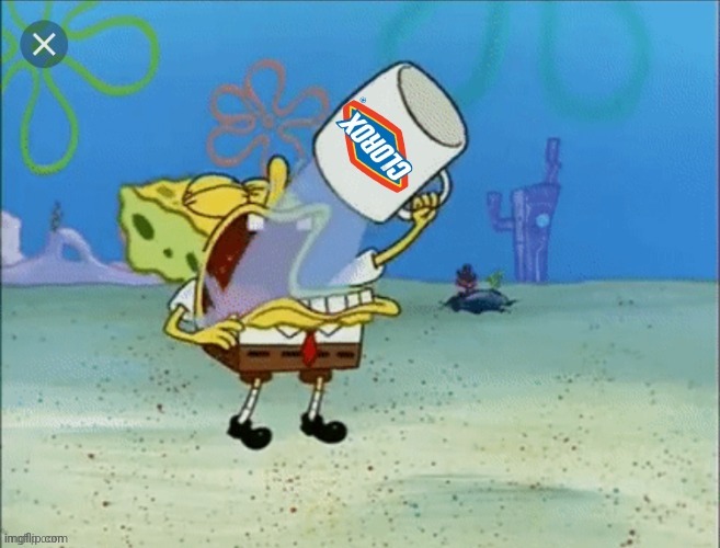 Spongebob drinking bleach | image tagged in spongebob drinking bleach | made w/ Imgflip meme maker