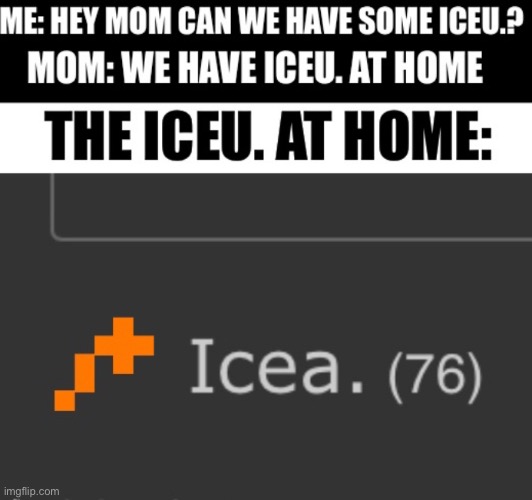 The Iceu. at home be like | image tagged in iceu | made w/ Imgflip meme maker